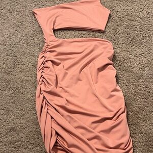 Elegant Pink One-Shoulder Dress